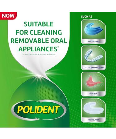 Polident Smokers Antibacterial Denture Cleanser Tablets - 120 Ct - Buy Online on GoSupps.com
