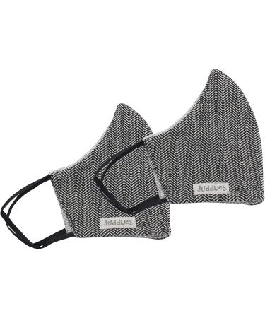 Juddlies - Organic Cotton Reuseable Face Mask - Adult Pack (2pk) - Cottage Black - Buy Online on GoSupps.com
