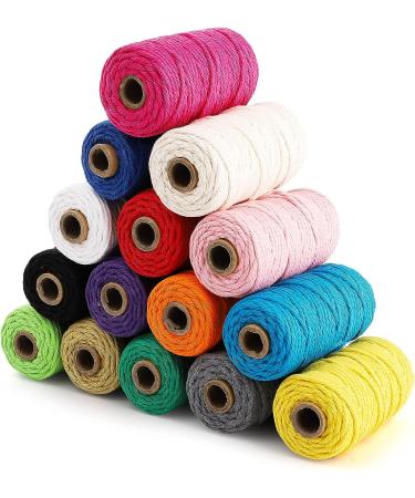 ZEAYEA 3mm x 480 Yards Macrame Cord Set - 15 Rolls Natural Cotton Rope for Crafts, Wall Hanging, Plant Hangers - 4-Strand Twisted Soft Twine String in 15 Colors - Buy Online on GoSupps.com