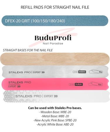 Staleks Disposable Files for Straight Nail Files (Soft Base) EXCLUSIVE 20 (30 Pieces) (DFEX-20-240 Grain) - Buy Online on GoSupps.com