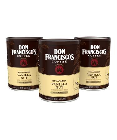 Don Francisco's Vanilla Nut Flavored Ground Coffee (3 x12 oz Cans) Vanilla Nut 12 Ounce (Pack of 3)