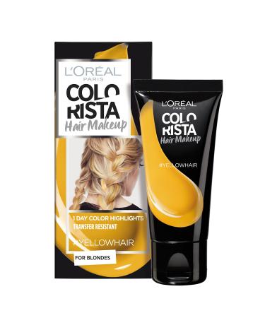 L'Oréal Paris - Colorista Hair Makeup - Hair Makeup - Temporary Hair Color for Blondes Yellow 30 ml - Pack of 2