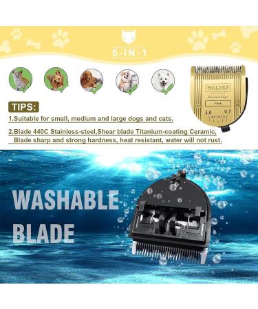 Adjustable Dog Grooming Clipper 5-in-1 Blade Compatible with WAHL Professional Animal Clipper Arco Bravura Chromado Creativa Figura and Motion Pet Dog and Horse (gold/2pc) - Buy Online on GoSupps.com