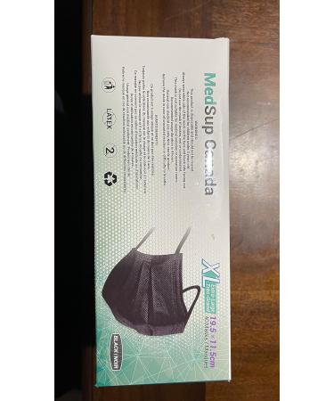 MedSup Canada 50pcs/Pack Black Disposable General - Purpose Face Masks Test: ASTM F2100 Level 1 Non-medical Civilian Use 3 Ply Layer Breathable Stretchable Elastic Ear Loops Black - Buy Online on GoSupps.com