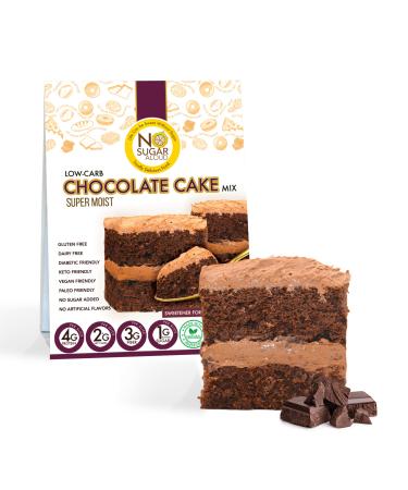 Low Carb Chocolate Cake Mix, Gluten-Free & Plant-Based Keto Baking Mix, High Protein, High Fiber, Natural, No Artificial Flavors, Dairy-Free & Paleo-Friendly, No Added Sugar, 13.1 oz - No Sugar Aloud