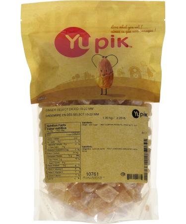 Yupik Crystallized Diced Ginger 1 kg Kosher GMO-Free Chewy Candied Ginger Sugar Coated Cubes Sulphite-Free Sweet Snacks Aromatic Topping & Inclusion Ideal for Baking Teas Beverages 1 kg (Pack of 1) - Buy Online on GoSupps.com