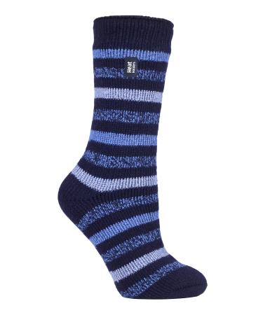 HEAT HOLDERS - Ladies Winter Extra Warm Thermal Socks/Cuddle Socks for Gift 37-42 Rosebud Navy