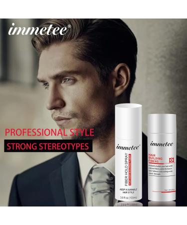 IMMETEE Hair Fibers 4-in-1 Kit Set Hair Thickening Fibers & Spray Applicator Pump Nozzle & Setting Hair Spray & Hairline Optimizer Comb Instantly Conceal for Valentine Gift (White) Kit White - Buy Online on GoSupps.com
