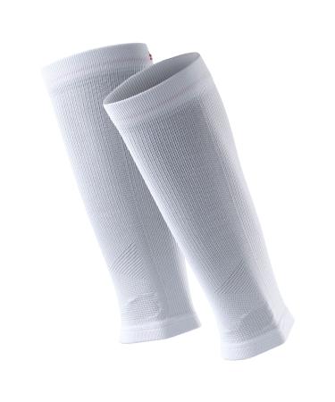 DANISH ENDURANCE Graduated Calf Compression Sleeves 21-26 mmHG for Men & Women Solid White M