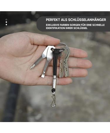Buy Durable Nylon & Stainless Steel Materium Key Rings with Mini Carabiner | 3-Pack Red Keychains for Lanyards & Paracord - Buy Online on GoSupps.com