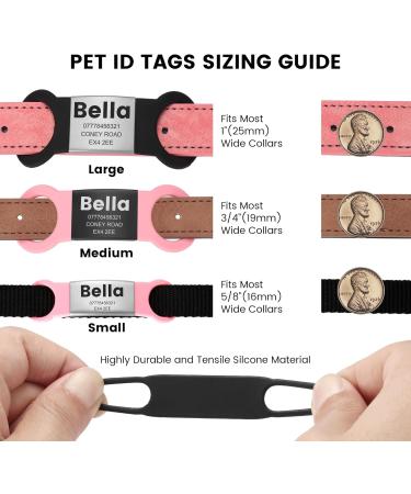 Personalized Yehanti Dog Brand - Engraved Quiet Silicone Dog Tag for Pets | Custom Name Phone & Address | Pink & Black - Ideal for Dogs Cats & Puppies (16mm Collar) - Buy Online on GoSupps.com
