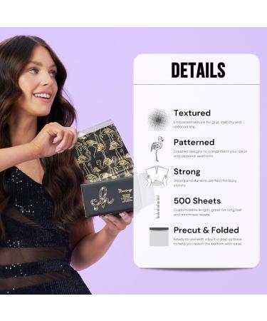 Extra Wide Pop Up Hair Foil for Highlighting & Balayage | 500 Pre-cut Sheets | Flamingo Print Design - Buy Online on GoSupps.com