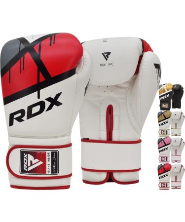 RDX Boxing Gloves EGO, Sparring Muay Thai Kickboxing MMA Heavy Training Mitts, Maya Hide Leather, Ventilated, Long Support, Punching Bag Workout Pads, Men Women Adult 8 10 12 14 16 oz RED 14OZ