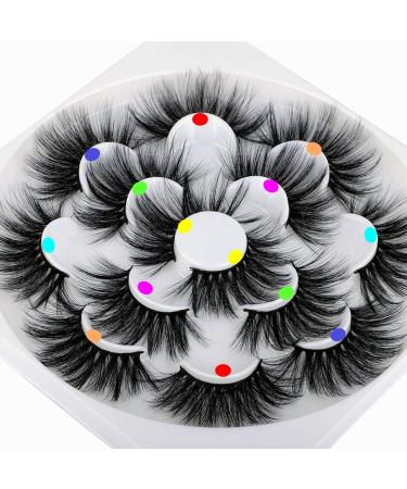 25mm Dramatic Mink False Eyelashes Pack Fluffy Handmade Full 6D High Volume Fake Lashes Soft Reusable 7 Pairs 3D Natural Lash by HeyAlice C-25MM