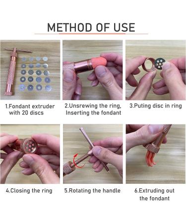 TERMATH Fondant Extruder Set with 20 Discs - Sugar Paste & Clay Extruder for Cake Decorating - Buy Online on GoSupps.com