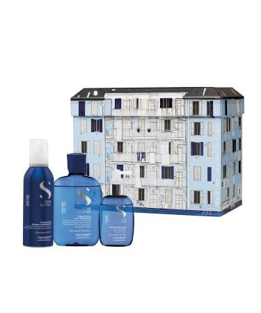 Alfaparf Milano Semi di Lino Volume Gift Set for Fine Hair - Sulfate Free Shampoo Mousse Conditioner and Volumizing Spray -Adds Intense Volume Thickness and Body - Anti-Frizz