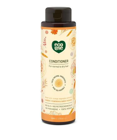 ecoLove - Natural Conditioner for Dry, Damaged Hair and Color Treated Hair - No SLS or Parabens - With Natural Carrot and Pumpkin Extract - Vegan and Cruelty-Free, 17.6 oz Carrot, Pumpkin & Sweet Potato