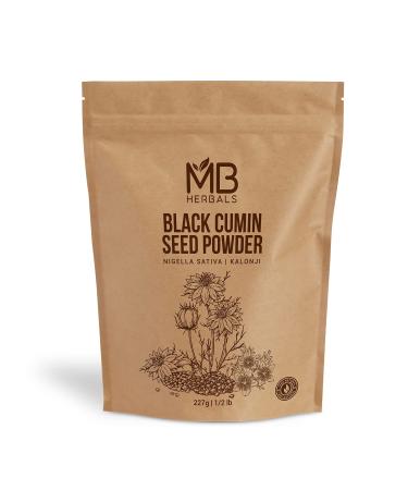MB Herbals Black Cumin Seed Powder 227 Gram (8 oz) | Nigella sativa Powder | Kalonji Seeds Powder | Black Seeds Powder | Non GMO | No Preservatives
