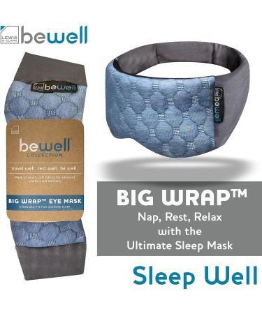 Lewis N. Clark Big Wrap Eye Mask - Travel Sleep Aid for Airplane & Hotel - Blue - Buy Online on GoSupps.com