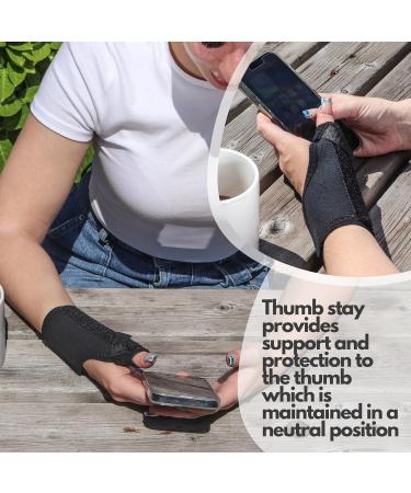 Solace Bracing Thumb Support Max | British Made & NHS Supplied Spica Splint - Black - M - Left Hand | Best Brace for CMC Pain, Arthritis, Tendonitis | Breathable & Comfortable - Buy Online on GoSupps.com