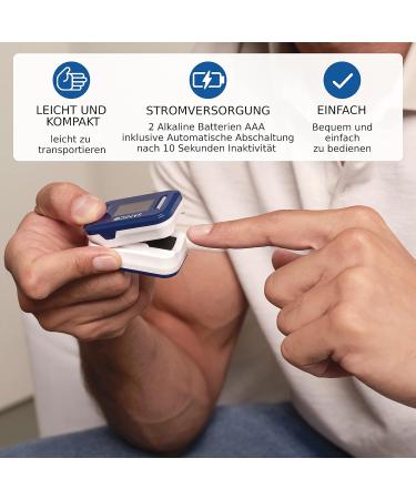 Sanico Pulse Oximeter - Digital Heart Rate & SpO2 Monitor | European Brand | Adjustable Color Display & Batteries Included - Buy Online on GoSupps.com