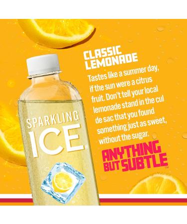 Sparkling Ice Water Zero Sugar - Classic Lemonade - Pack of 12 - 17 Fl Oz. - Buy Online on GoSupps.com