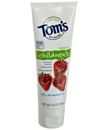 Tom's of Maine Natural Anticavity Fluoride Children's Toothpaste Silly Strawberry 4.2 Ounce 2 Count