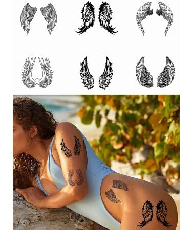Tattoonova 6 Sheets Temporary Tattoo Adults Women Wing Party Favors Angel Body Face Sleeve Fake Tattoos TA 4 - Buy Online on GoSupps.com