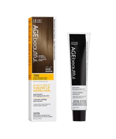 AGEbeautiful Permanent Liqui Creme Hair Color Dye | 100% Gray Coverage | Anti-Aging | Professional Salon Coloring Hair Color Dye 7NN Dark Intense Blonde