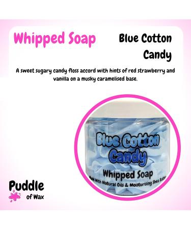 Blue Cotton Candy Whipped Soap Body Wash - 150g - Natural Oils and Butters - Sweet Scent - Vegan Friendly - Puddle of Wax - Made in the UK - Buy Online on GoSupps.com