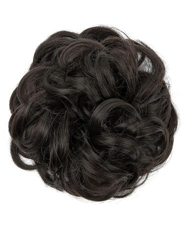 JJStar Large Dutt Hair Part with Rubber Band - Black Brown Curled Hair Tie for Women & Girls Messy Bun & Ponytail Hair Extensions - Buy Online on GoSupps.com