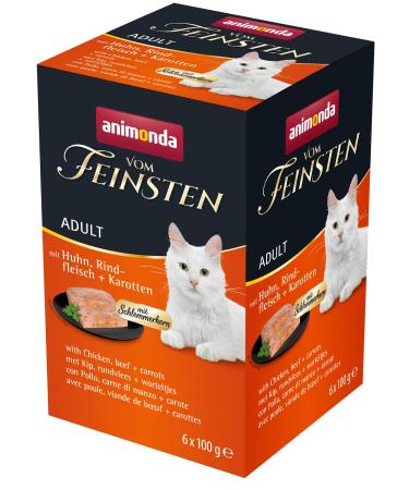 Animonda of the finest adult cat food wet food for adult cats feasts with chicken beef + carrots 6 x 100 g