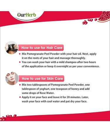  OurHerb Pomegranate Skin Powder for Skin & Hair Care Supports Acne & Hair Loss Management Anar Powder 200g - Buy Online on GoSupps.com