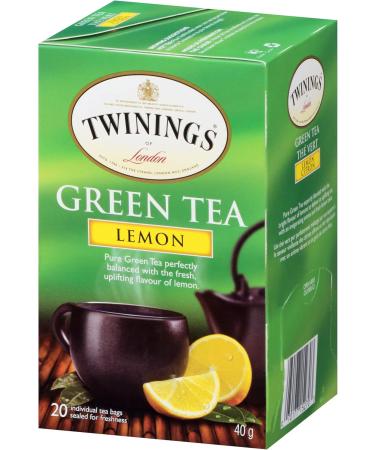 Twinings Green Tea and Lemon Individually Wrapped Tea Bags | Fresh & Uplifting | 20 Count (Pack of 6) Green Tea and Lemon 20 Count (Pack of 6) - Buy Online on GoSupps.com