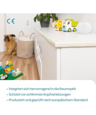 Diaper Striker Edge Protection for Babies - 6m Edge Guard with 8 Pre-Glued Corners & 13m Strong Tape - Universal Fit for All Surfaces (White) - Buy Online on GoSupps.com