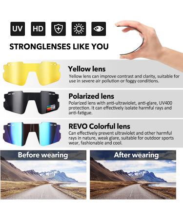 Meecoo Spring Youth Baseball Sunglasses | 3 Interchangeable Lenses, TR90 Frame, UV400 Protection - Buy Online on GoSupps.com