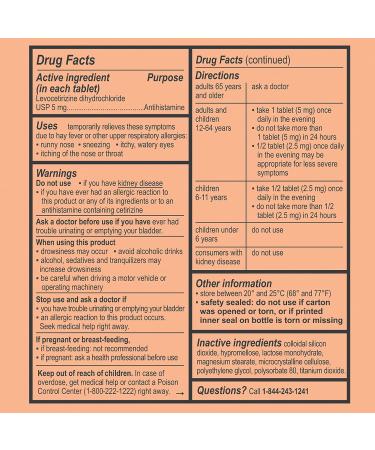 Curist Levocetirizine 5mg (90 Tablets) - 24 Hour Allergy Relief Medicine - Buy Online on GoSupps.com