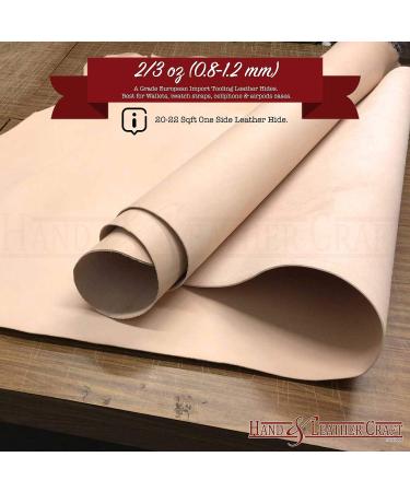 Veg Tan Leather Hide - Full Grain Tooling Leather for Carving, Tooling & Dyeing | A Grade 2/3 oz (0.8-1.2 mm) Leather Hide (2.5-4 Sqft) - Buy Online on GoSupps.com