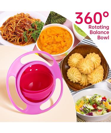 360 Rotatable Leak-Proof Magic Bowl for Babies & Toddlers - Pink Gyroscopic Snack Bowl - Buy Online on GoSupps.com