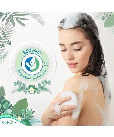 EcoEarth Round Soap Bars 2in1 Shampoo & Conditioner Set - 100 Eco-Friendly Hotel Toiletries (Spring Breeze 2 pcs - Buy Online on GoSupps.com