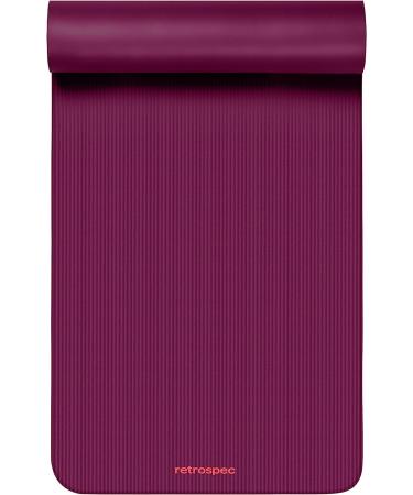 Retrospec Solana Yoga Mat 1/2 Thick - Non Slip Exercise Mat for Men & Women - Ideal for Yoga, Pilates, Stretching, and Fitness - Boysenberry - Buy Online on GoSupps.com