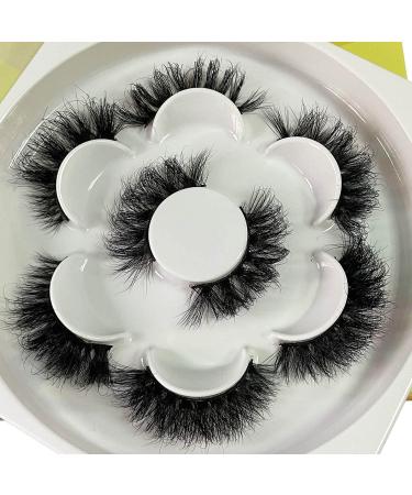 Mink Lashes Mikiwi 15-22mm Eyelashes, 9D Fluffy Volume Mink Eyelashes, Real Mink Wispy Lashes, Reusable Mink Lashes Natural Look 4Pairs/Mix2/20mm