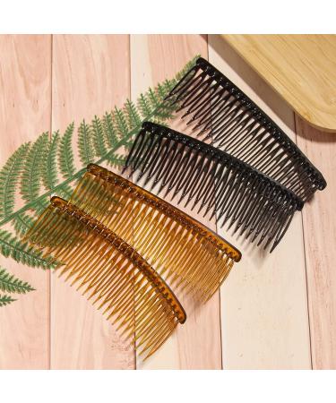 4pcs Large Plastic Hair Clips with Teeth - French Hair Comb for Women, Coffee Black Hair Accessories for Thick and Fine Hair - Buy Online on GoSupps.com