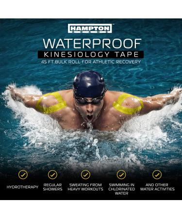 135ft Waterproof Bulk Kinesiology Tape Roll - Muscle & Joint Support for Knee, Wrist, Shoulder & Back - Original Uncut Elastic Cotton Tape in Yellow - Buy Online on GoSupps.com