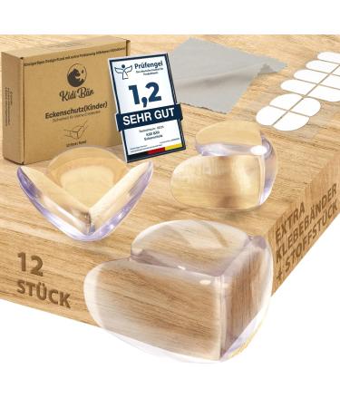 Kidi B r corner protection baby12 piece round edge protection including additional adhesive stickers + fabric 10x10cm |Self -adhesive |Can be removed without residue |Corner protection |For all furniture |Soft & transparent