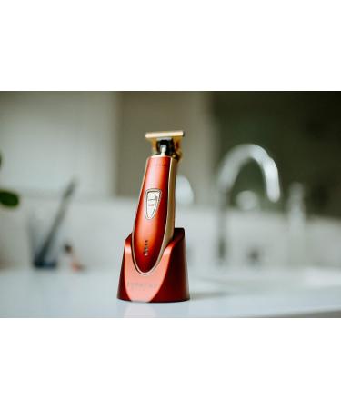 SUPREME TRIMMER ST5220 Cordless Hair Trimmer & Beard Clipper - Professional Men's Barber Liner in Red & Gold with Extra Blade - Buy Online on GoSupps.com