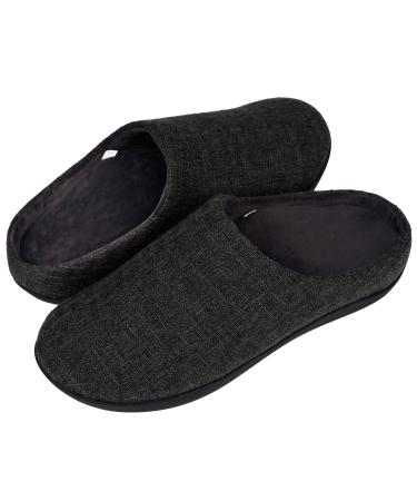 ADAX Men's Orthotic Plantar Fasciitis Pain Relief Slippers with High Arch Support,Orthopedic House Shoes for Flat Feet,Heel Pain with Indoor Outdoor Non Slip Soft Rubber Sole Dark Grey 11-11.5