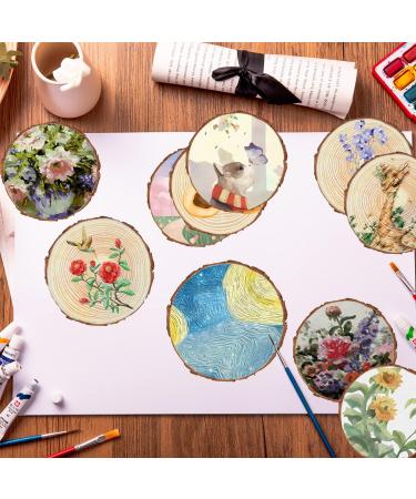 17 PCS 5.1-5.5 Inch Unfinished Wood Slices Craft Kit with Tree Bark - Perfect for Christmas Ornaments, Rustic Wedding Decor & Crafts - Circles Wood Discs Centerpieces - Buy Online on GoSupps.com