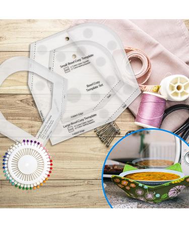 Bowl Cozy Template Set with 3 Sizes and Cutting Ruler - Sewing Pattern, 40 Pins, User Manual Included - Buy Online on GoSupps.com