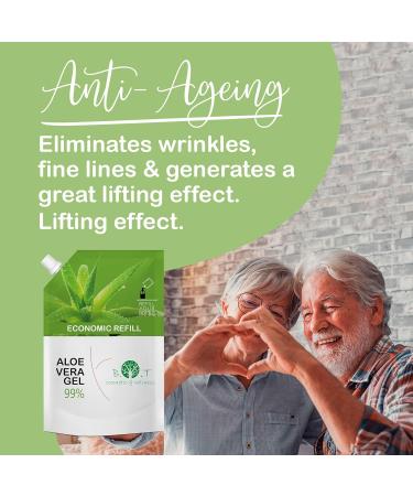 100% Pure Aloe Vera Gel 2000 ML - After Sun Moisturizer, After Shave, Skin & Hair Care - Natural Organic Soothing Gel from the Canary Islands - Buy Online on GoSupps.com